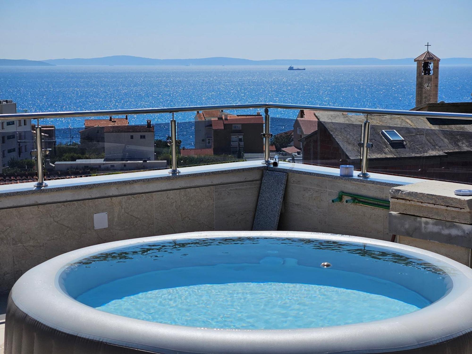 Modern Villa With Jacuzzi, Beautiful Sea View, Near Split! Villa 36A Podstrana Esterno foto